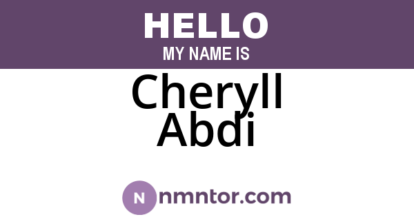 Cheryll Abdi