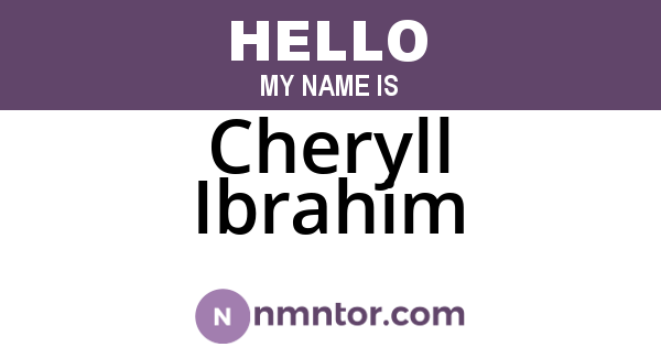 Cheryll Ibrahim
