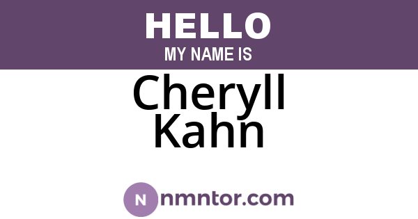 Cheryll Kahn