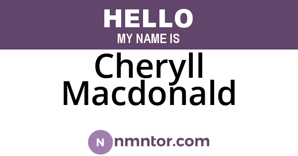 Cheryll Macdonald