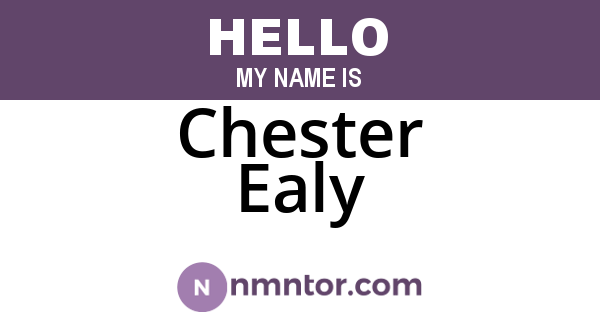 Chester Ealy