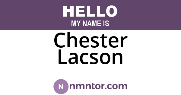 Chester Lacson