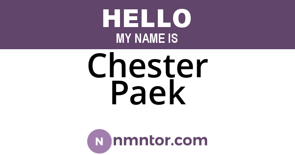 Chester Paek
