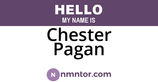 Chester Pagan