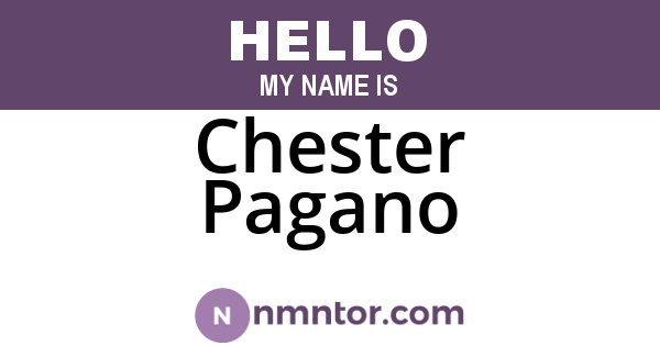 Chester Pagano