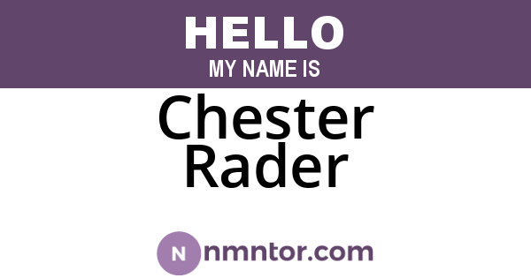 Chester Rader