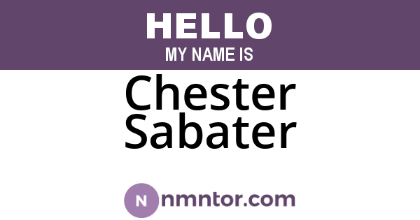 Chester Sabater