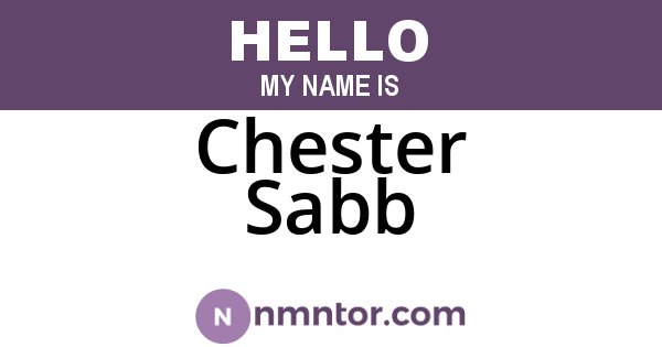 Chester Sabb