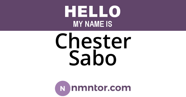 Chester Sabo