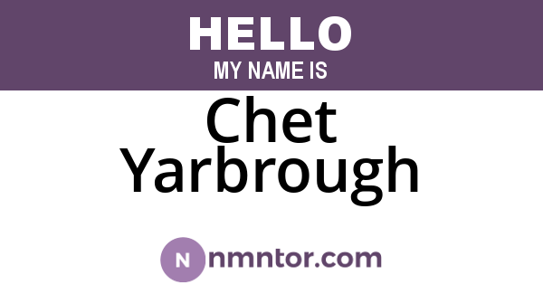Chet Yarbrough