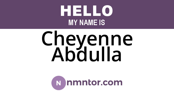 Cheyenne Abdulla