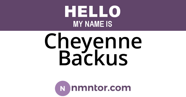 Cheyenne Backus
