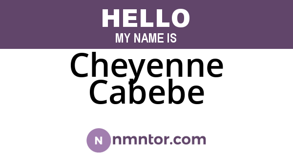 Cheyenne Cabebe