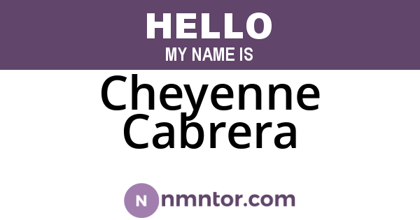 Cheyenne Cabrera