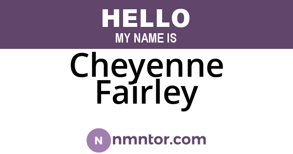 Cheyenne Fairley
