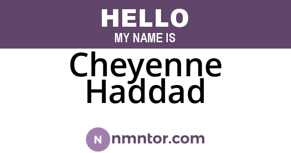 Cheyenne Haddad