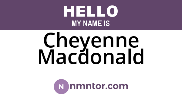 Cheyenne Macdonald