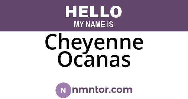 Cheyenne Ocanas