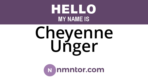 Cheyenne Unger