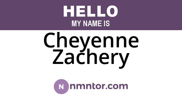 Cheyenne Zachery