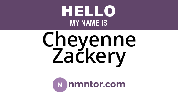 Cheyenne Zackery