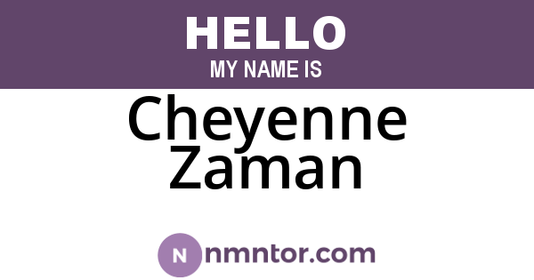Cheyenne Zaman