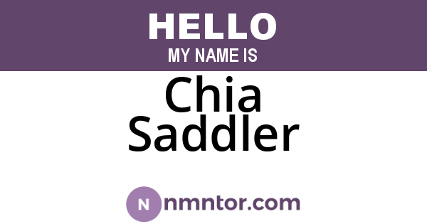 Chia Saddler