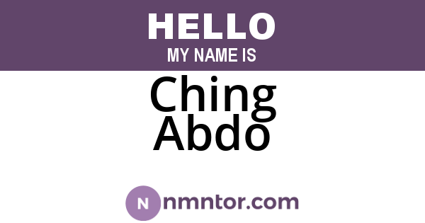 Ching Abdo