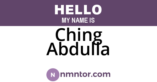 Ching Abdulla