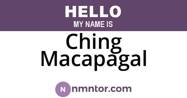 Ching Macapagal
