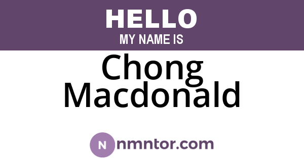 Chong Macdonald
