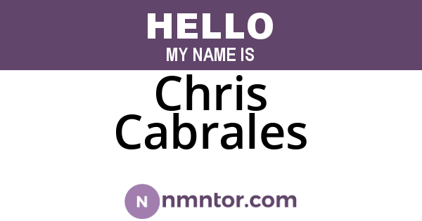 Chris Cabrales