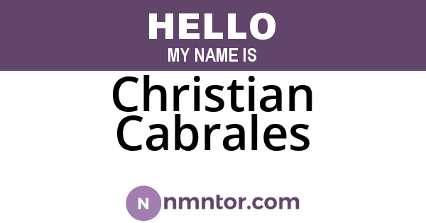 Christian Cabrales