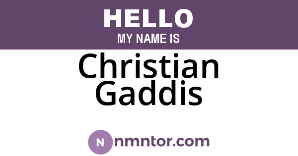 Christian Gaddis