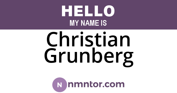 Christian Grunberg