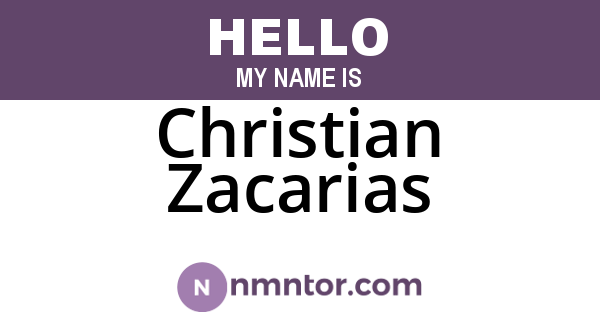 Christian Zacarias
