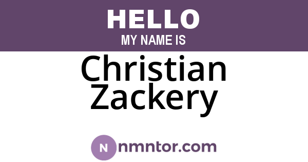 Christian Zackery