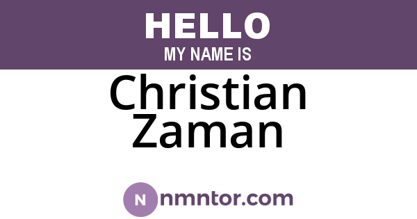 Christian Zaman
