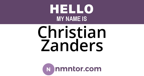 Christian Zanders