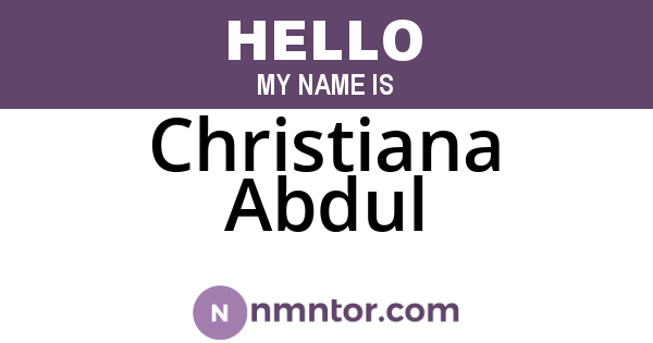 Christiana Abdul