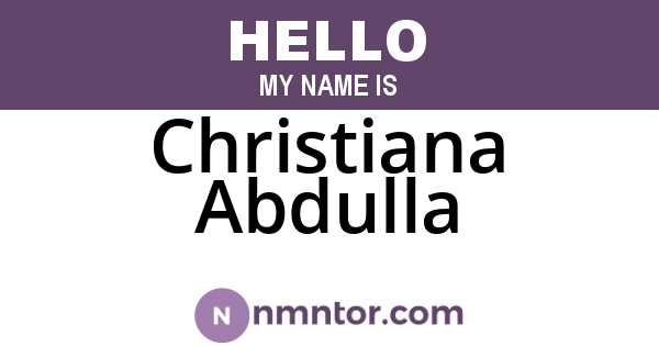Christiana Abdulla