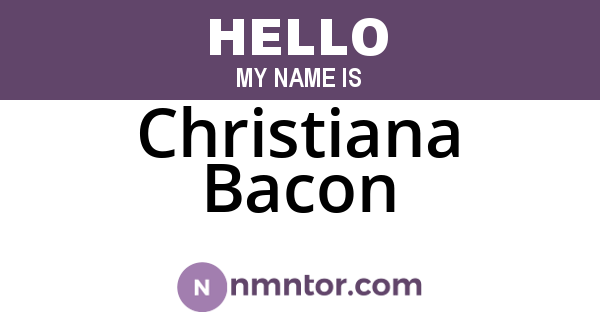 Christiana Bacon