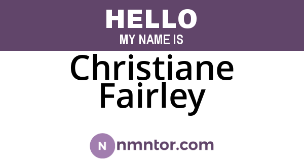 Christiane Fairley
