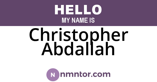 Christopher Abdallah