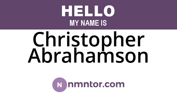 Christopher Abrahamson