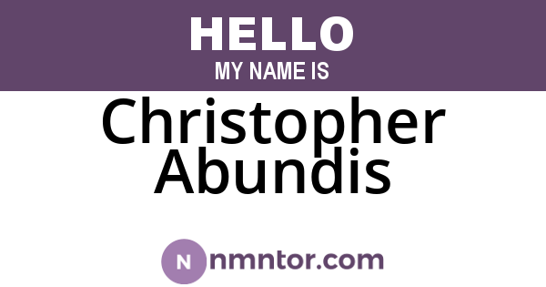 Christopher Abundis