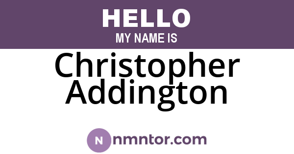 Christopher Addington