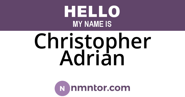 Christopher Adrian