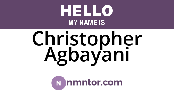 Christopher Agbayani