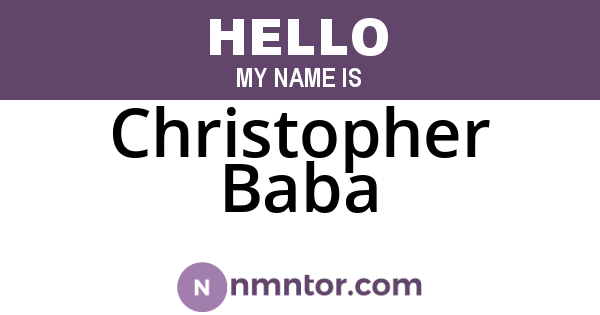 Christopher Baba